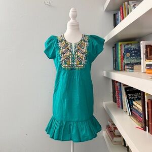 FIGUE Womens Green Embroidered mini dress sz XS